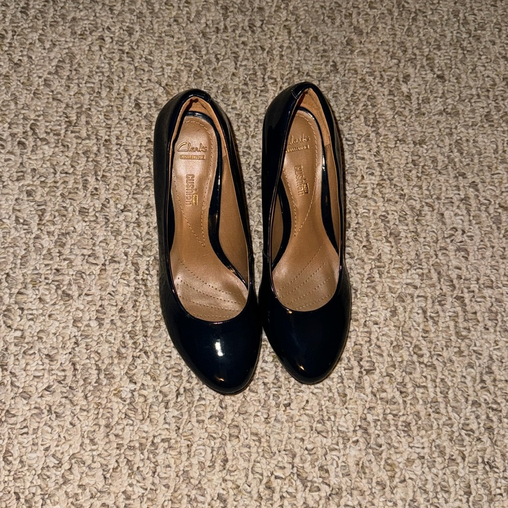Navy Clarks High Heels Pumps